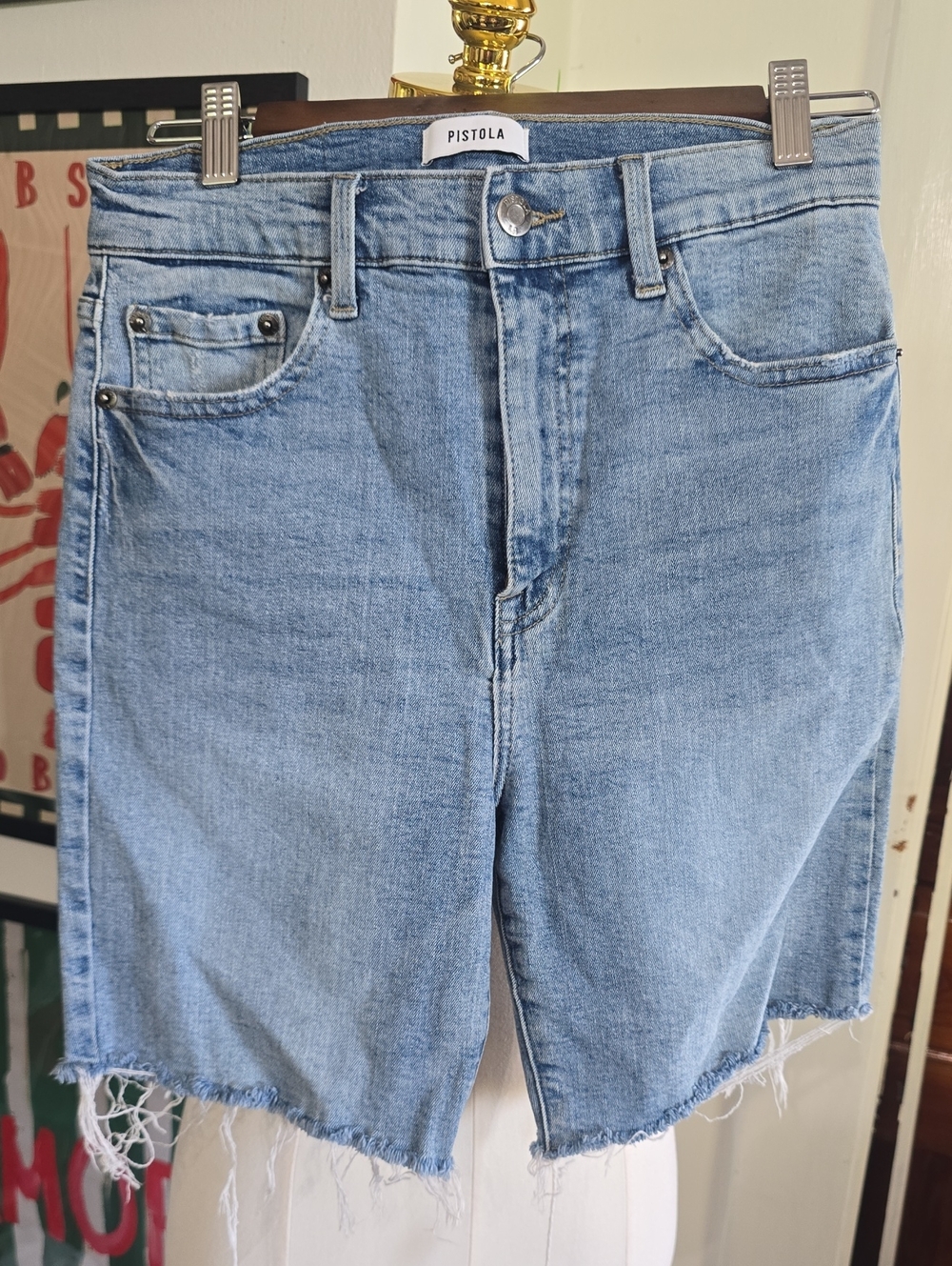 Pistola Light Blue Denim Cutoff Shorts Jorts 29